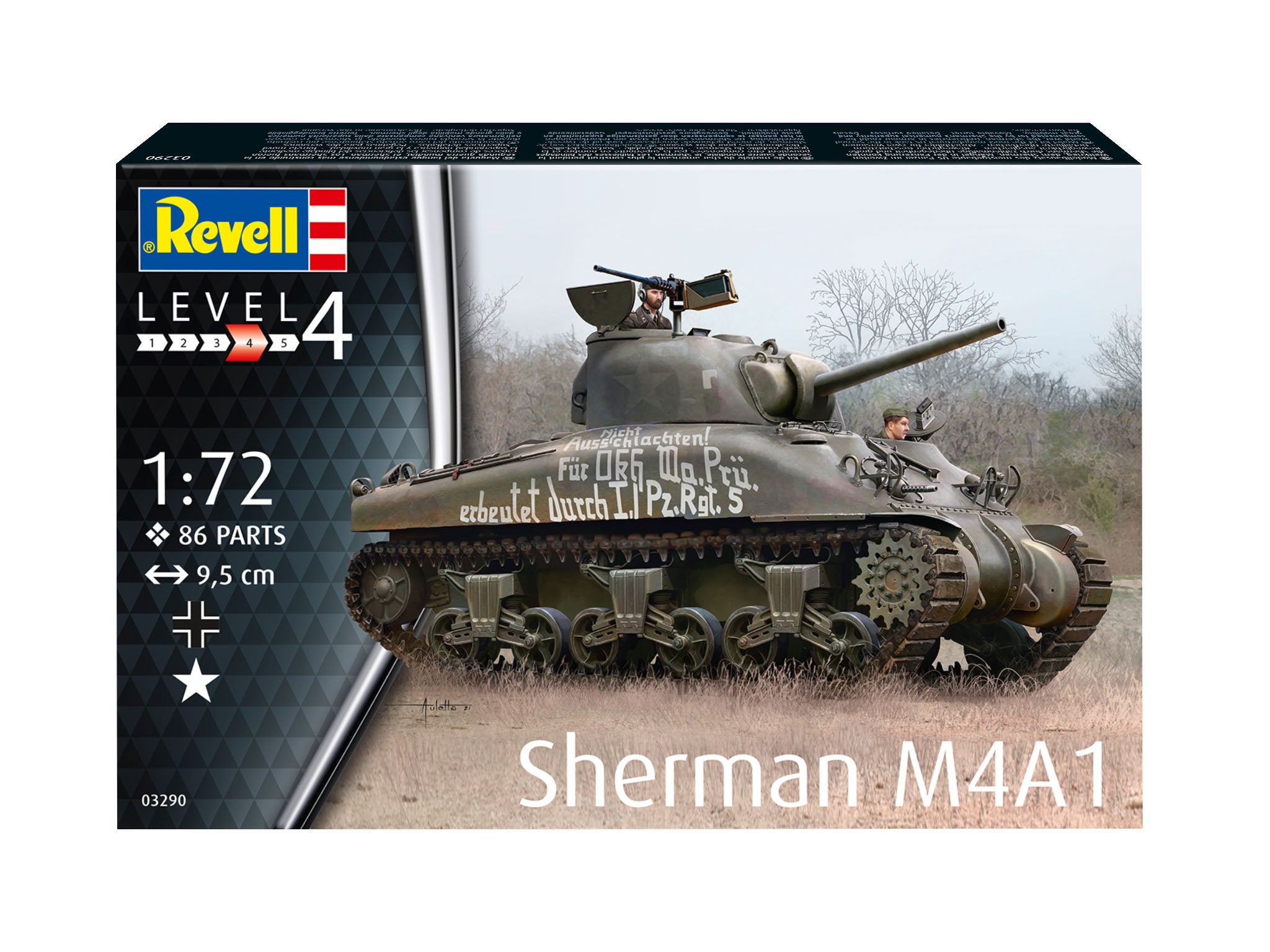 Macheta de asamblat Revell, Tanc Sherman M4A1 ; 03290