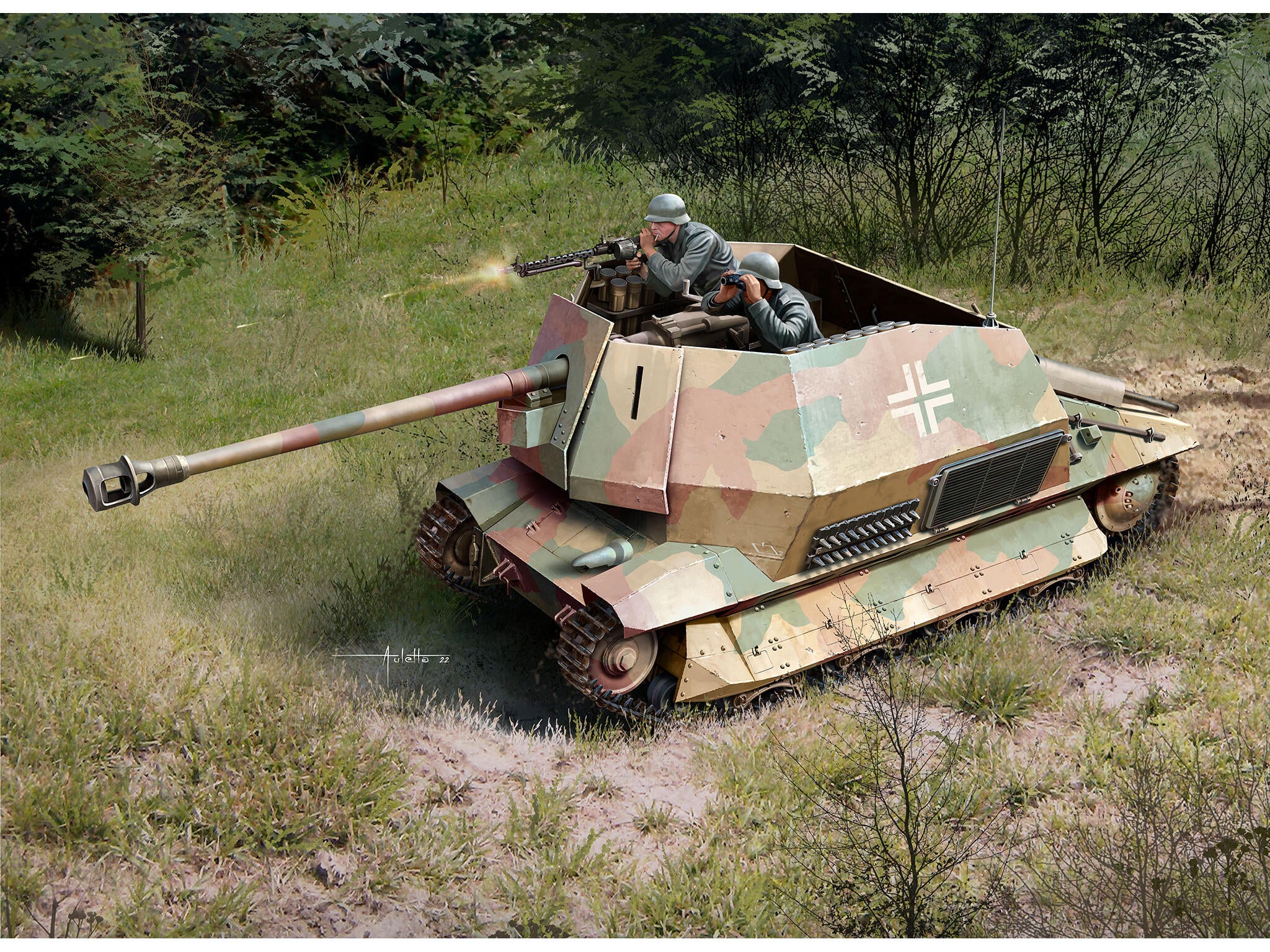 Set Macheta Revell Vehicul Militar Marder Tun 7.5 Cm P.A.K. 40 (Sf.) Pe Fcm 36(F) Scara Rev03292