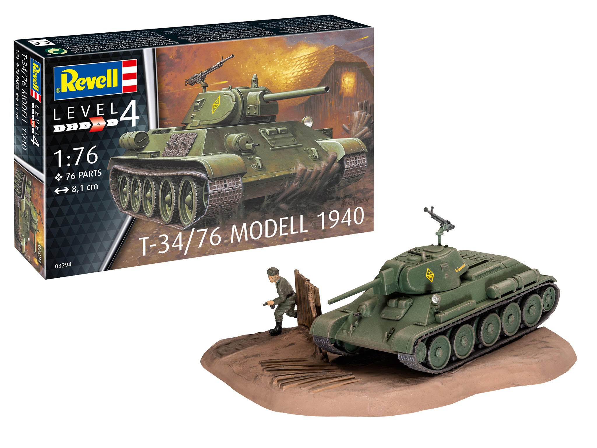 Vehicul Militar Revell T-34/76 Model 1940 Scara 1:76 Rev03294