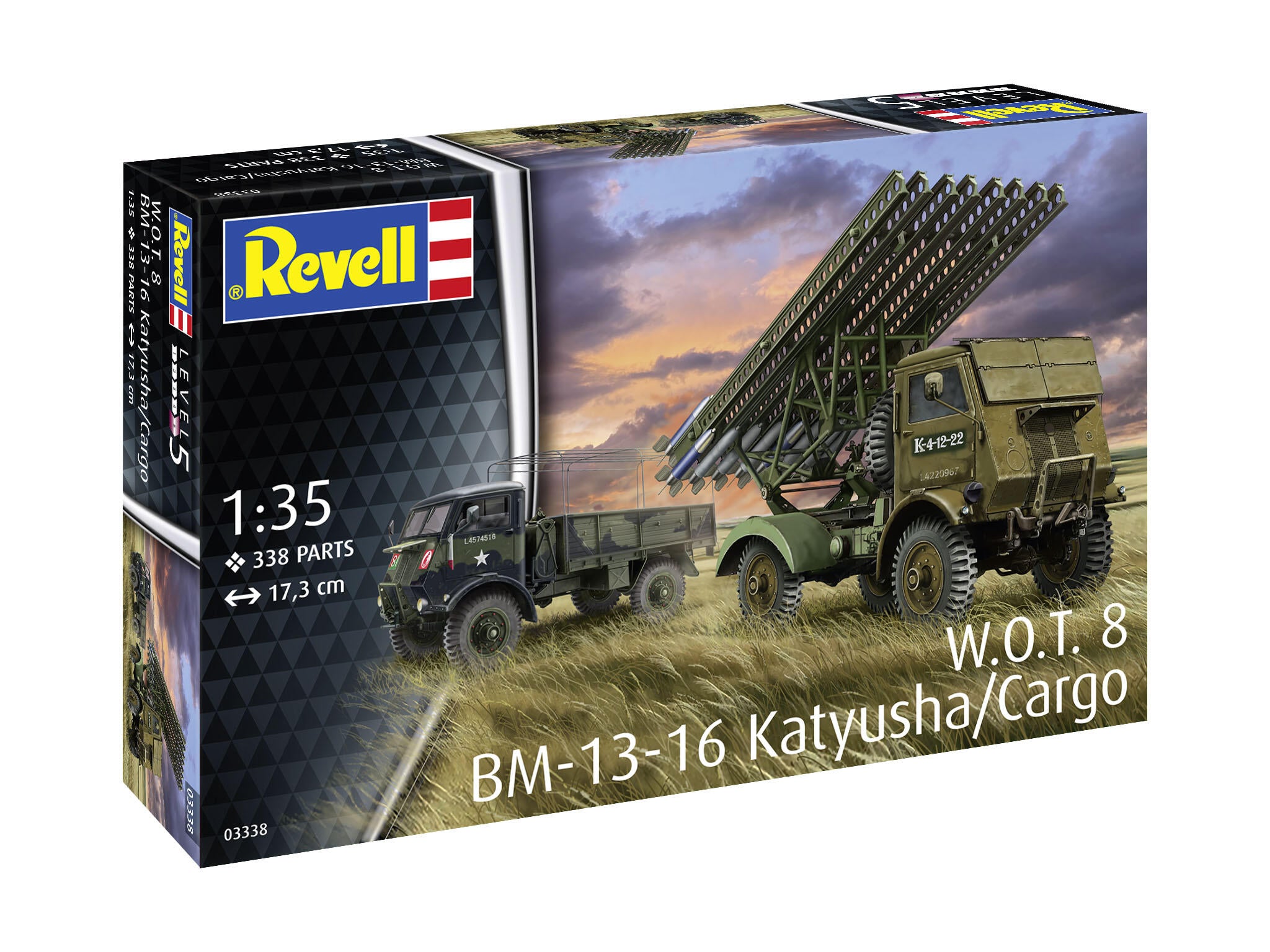 Set Macheta Revell Vehicul Militar W.O.T. 8 Bm-13-16 Katiusa/Cargo Scara 1:35 Rev03338