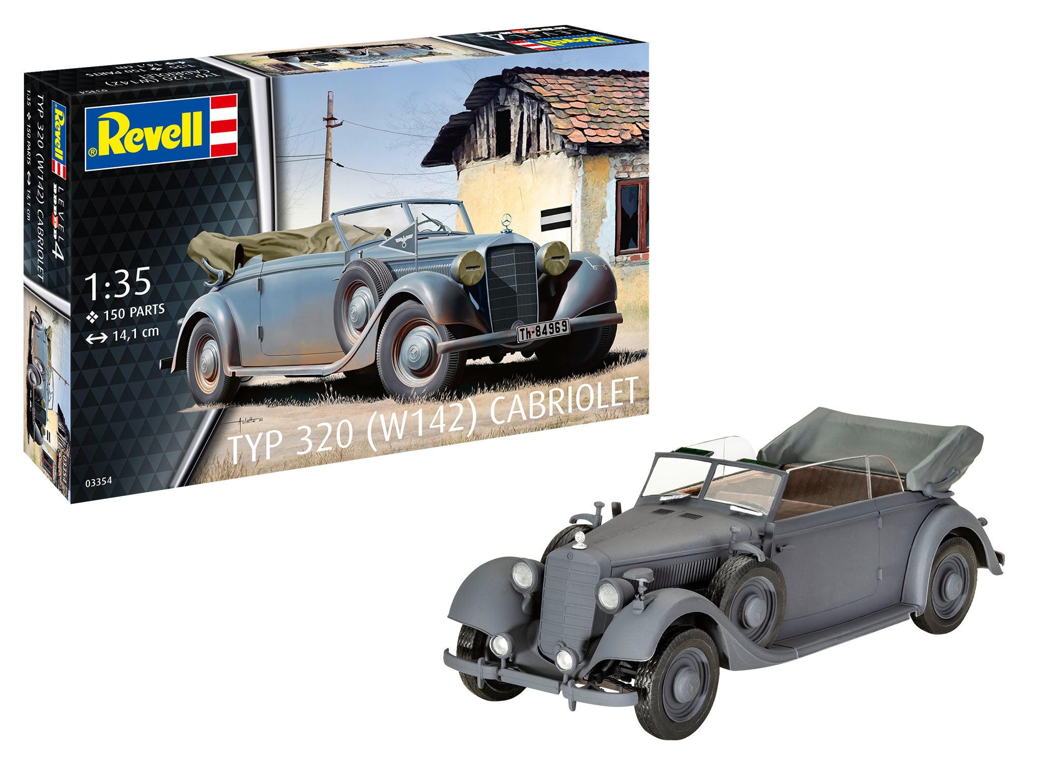 Automacheta Typ 320 (W142) Cabriolet, scara 1:35 (nivel 4), cu 150 piese, Revell 03354