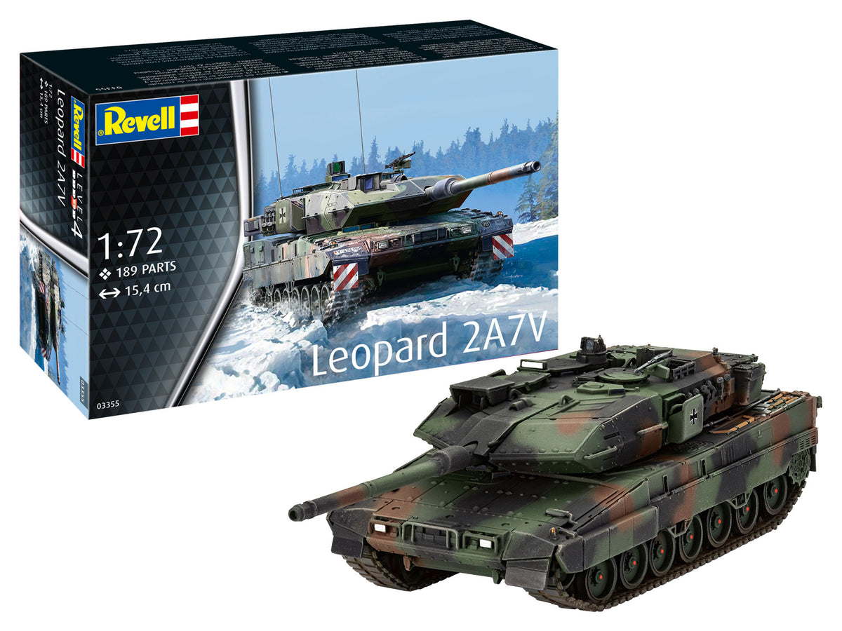 Macheta militara Leopard 2A7V, scara 1:72 (nivel 4) cu 189 piese, Revell 03355