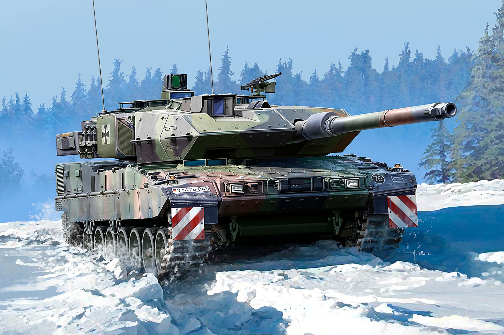 Macheta militara Leopard 2A7V, scara 1:72 (nivel 4) cu 189 piese, Revell 03355