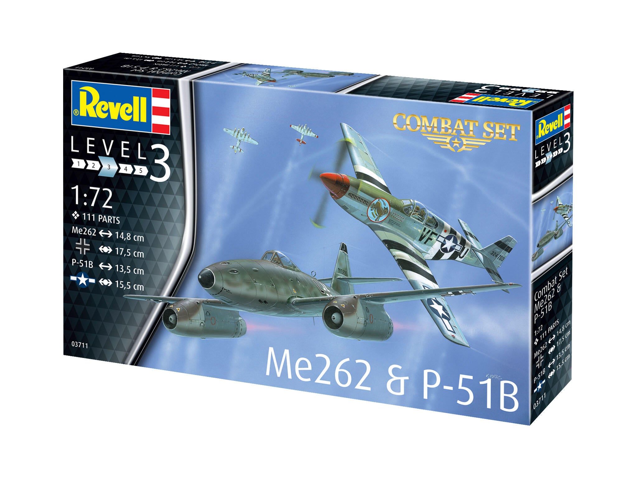 Revell Avion  Combat Set Messerschmitt Me262 & P-51B Mustang Rev03711