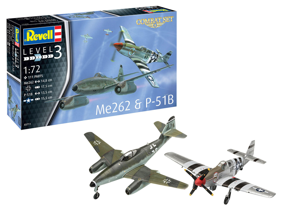 Revell Avion  Combat Set Messerschmitt Me262 & P-51B Mustang Rev03711