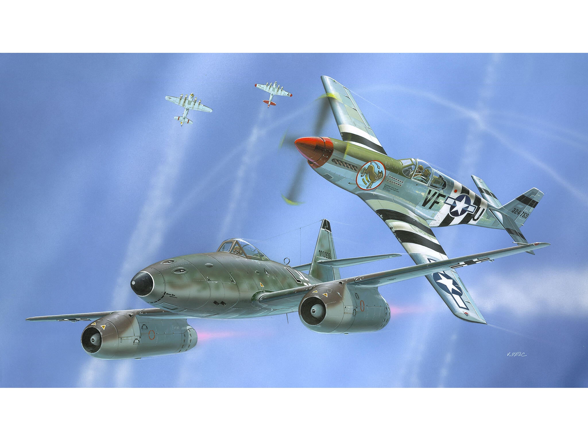 Revell Avion  Combat Set Messerschmitt Me262 & P-51B Mustang Rev03711