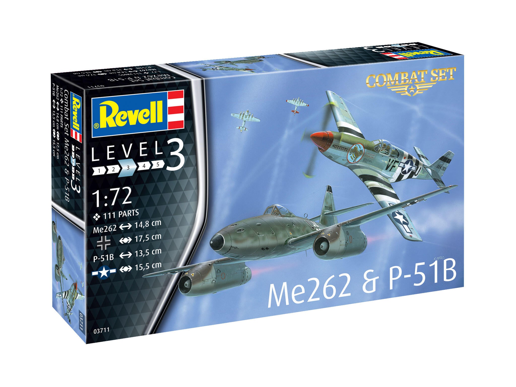 Revell Avion  Combat Set Messerschmitt Me262 & P-51B Mustang Rev03711