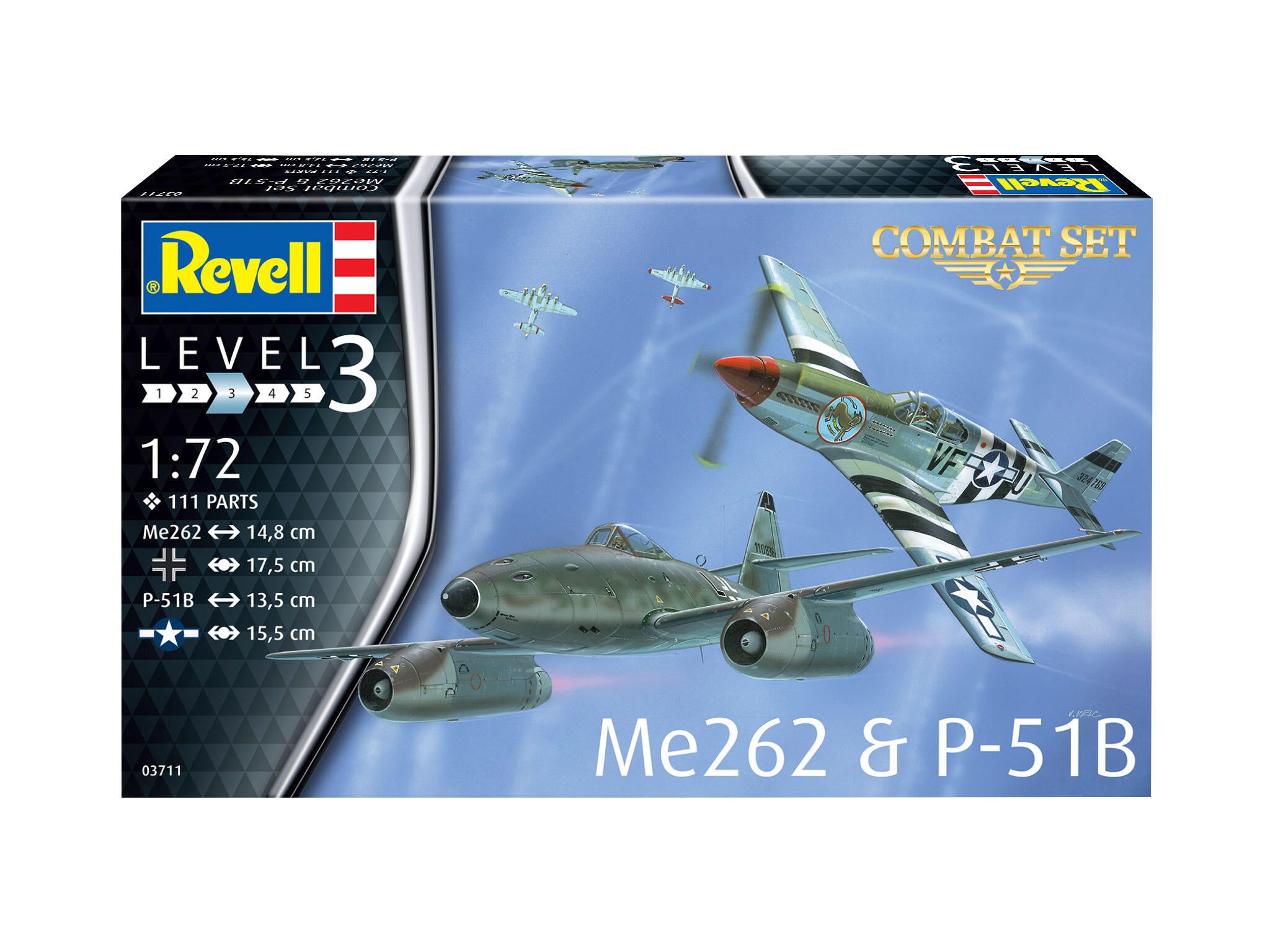 Revell Avion  Combat Set Messerschmitt Me262 & P-51B Mustang Rev03711