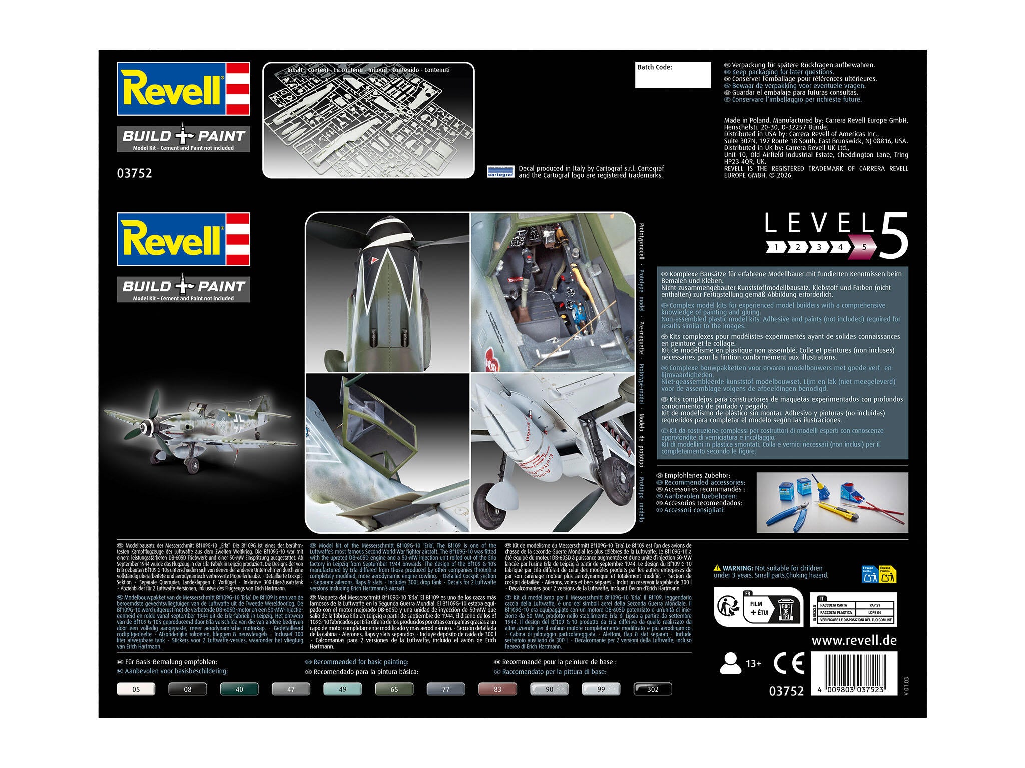 Revell Kit Messerschmitt Bf109G-10 Erla Scara 1:32 Rev03752