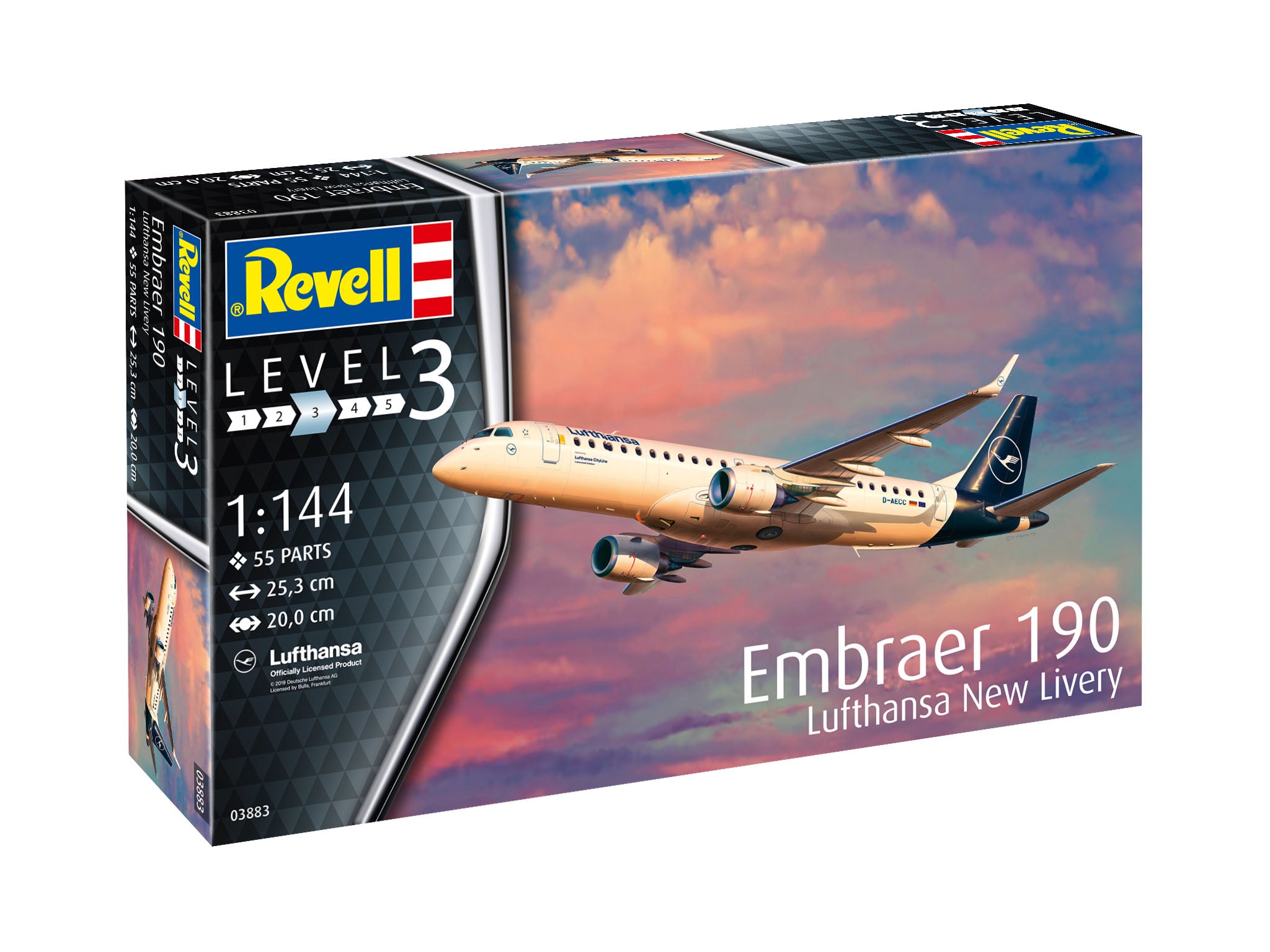 Avion Revell Embraer 190 Lufthansa New Livery Scara 1:144 Rev03883