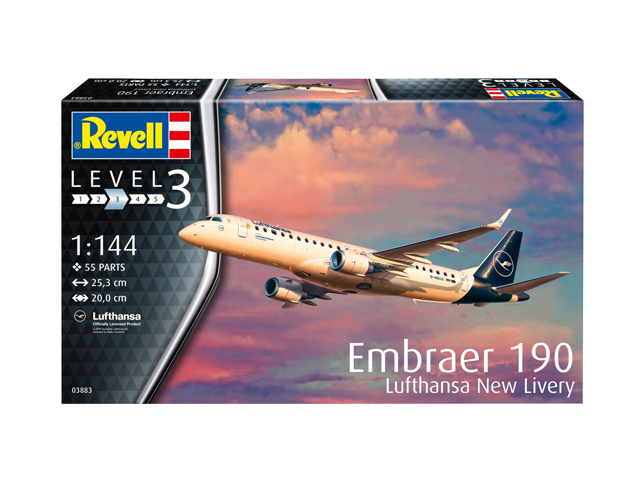 Avion Revell Embraer 190 Lufthansa New Livery Scara 1:144 Rev03883