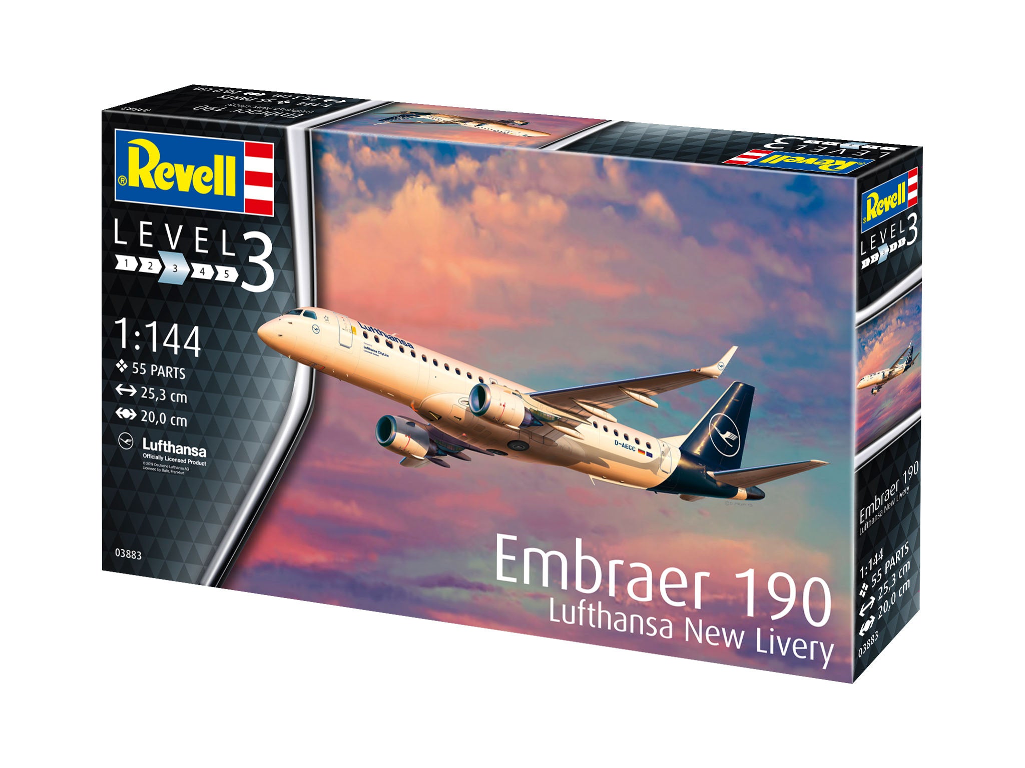 Avion Revell Embraer 190 Lufthansa New Livery Scara 1:144 Rev03883