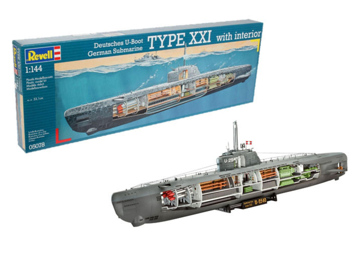 Revell Vapor  German Submarine Type Xxi With Interior Rev05078