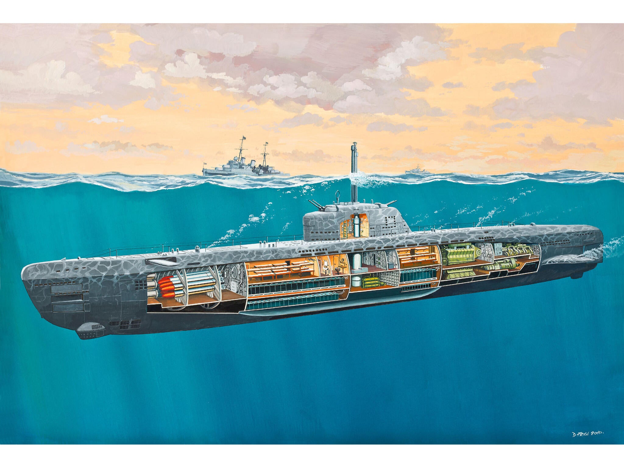 Revell Vapor  German Submarine Type Xxi With Interior Rev05078