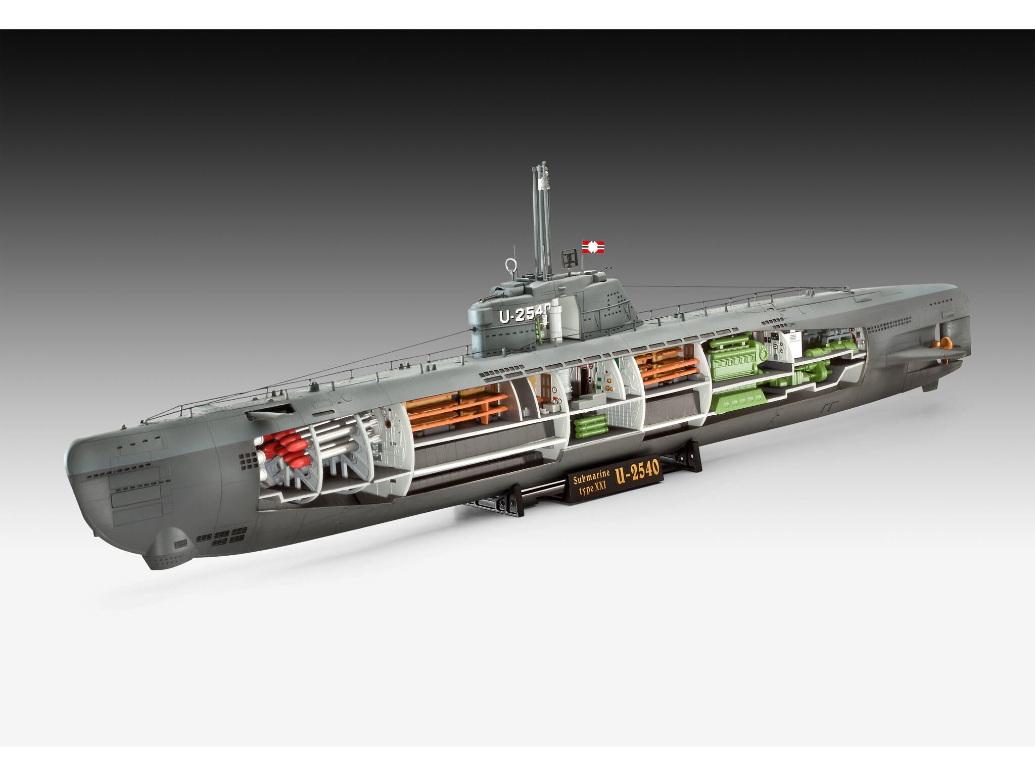 Revell Vapor  German Submarine Type Xxi With Interior Rev05078