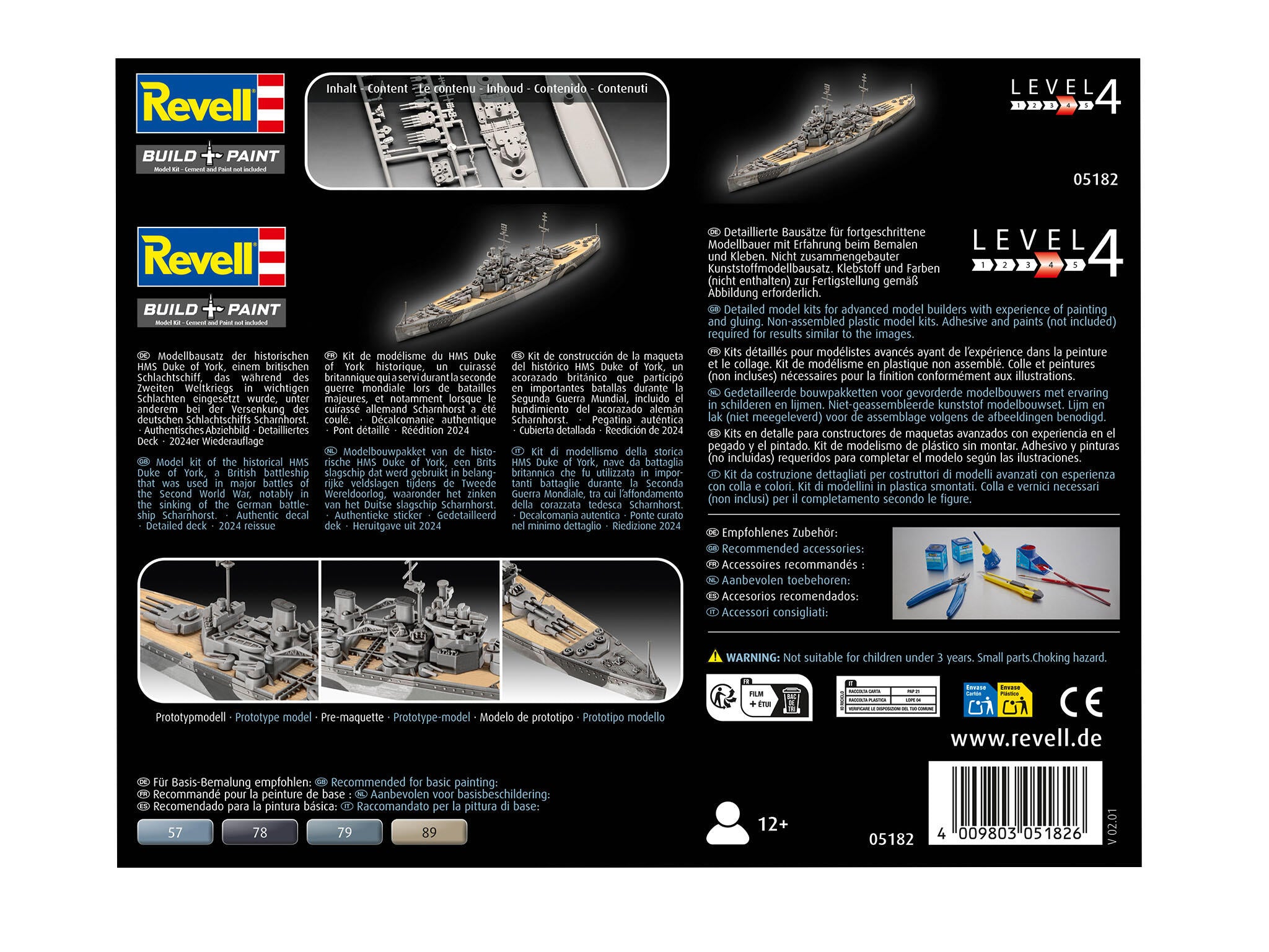 Revell Kit Battleship Hms Duke Of York Scara 1:1200 Rev05182