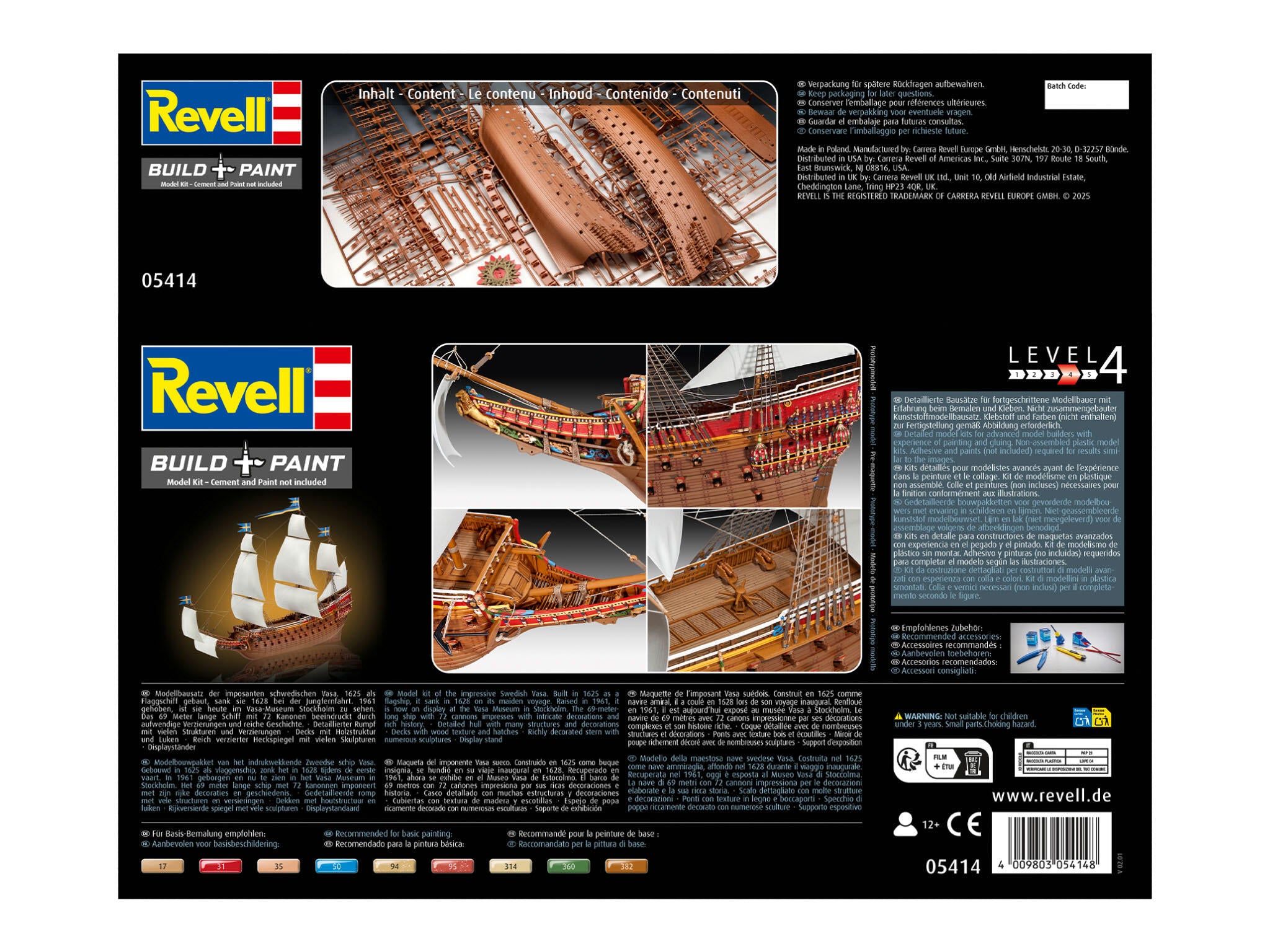 Revell Vapor  Swedish Regal Warship Vasa Rev05414