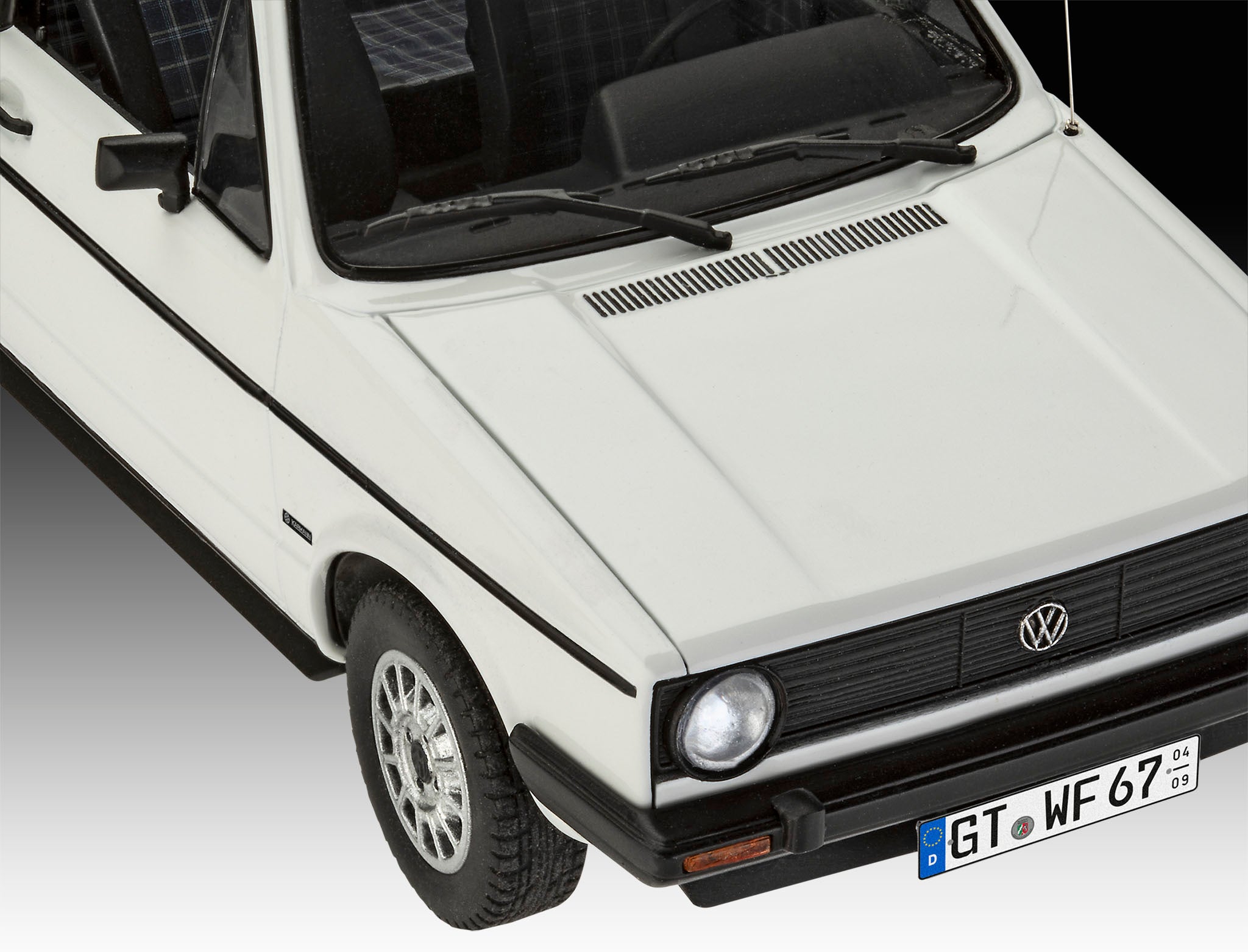 Set cadou 50 Years of VW Golf 1, Revell, model 1:24, detalii realiste, 355x215mm 05636