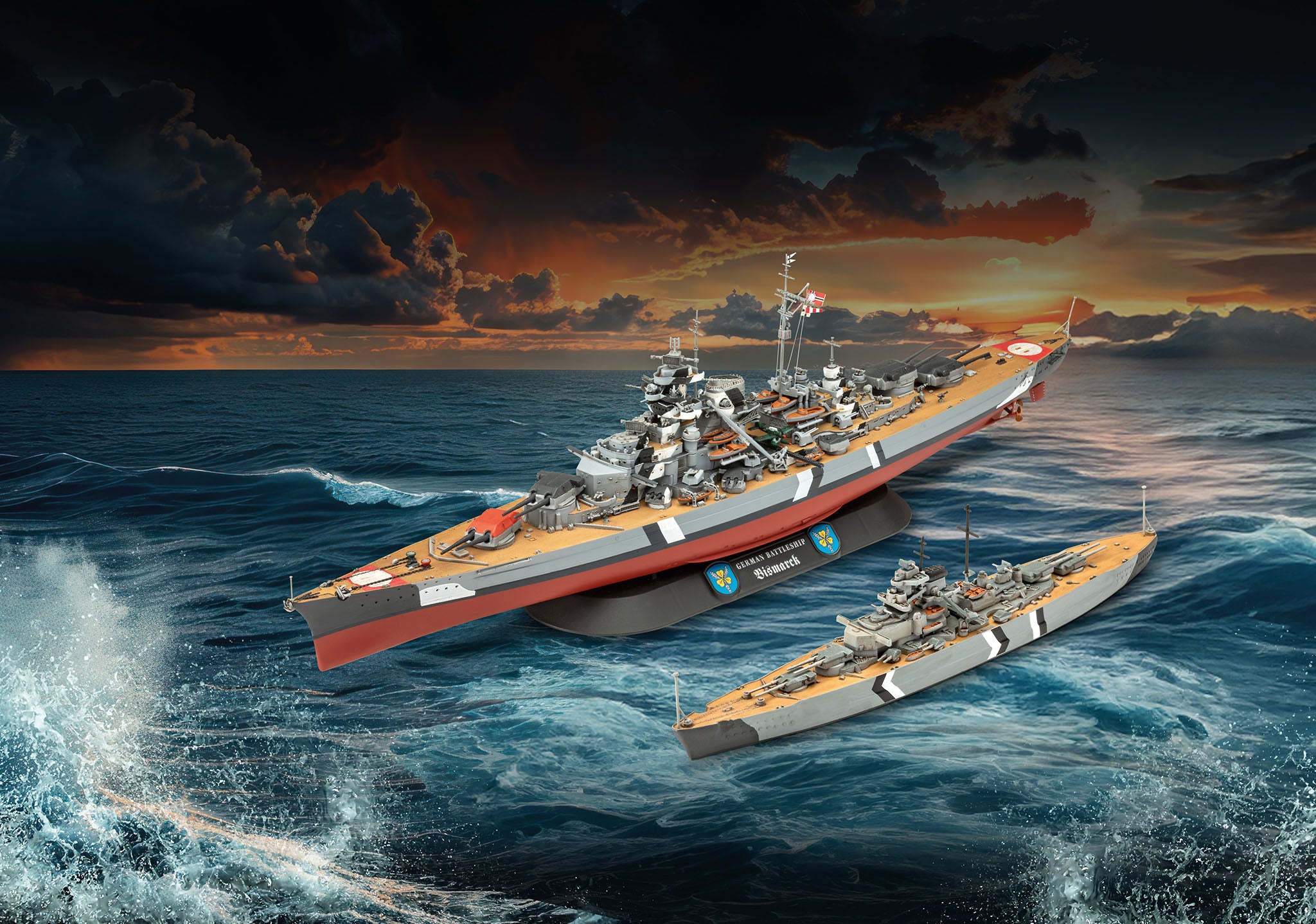 Vapor Revell Gift Set The Legendary Bismarck  Scara 1:700 1:1200 Rev05637