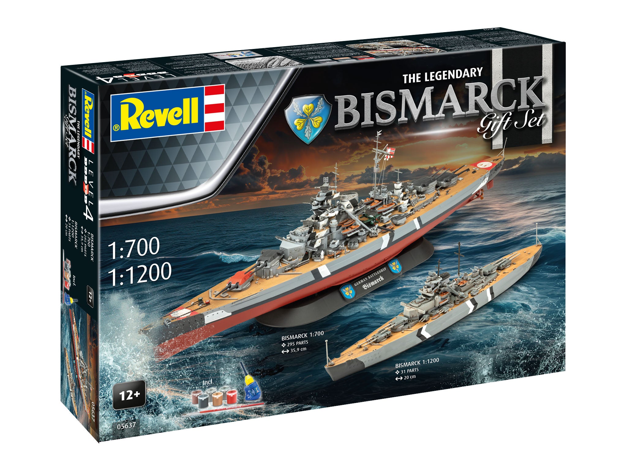 Vapor Revell Gift Set The Legendary Bismarck  Scara 1:700 1:1200 Rev05637