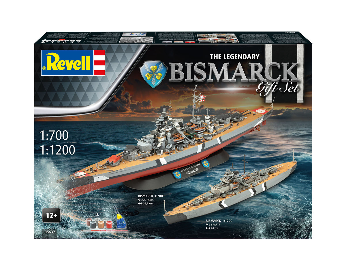 Vapor Revell Gift Set The Legendary Bismarck  Scara 1:700 1:1200 Rev05637