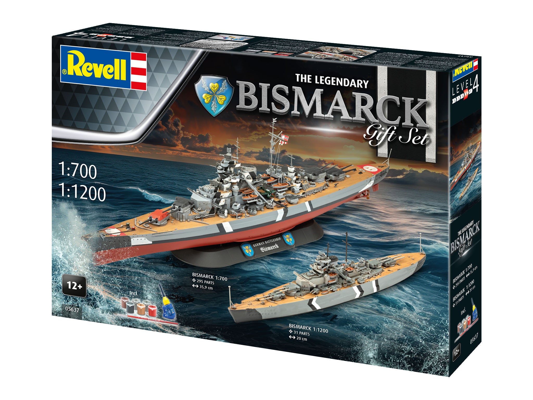 Vapor Revell Gift Set The Legendary Bismarck  Scara 1:700 1:1200 Rev05637
