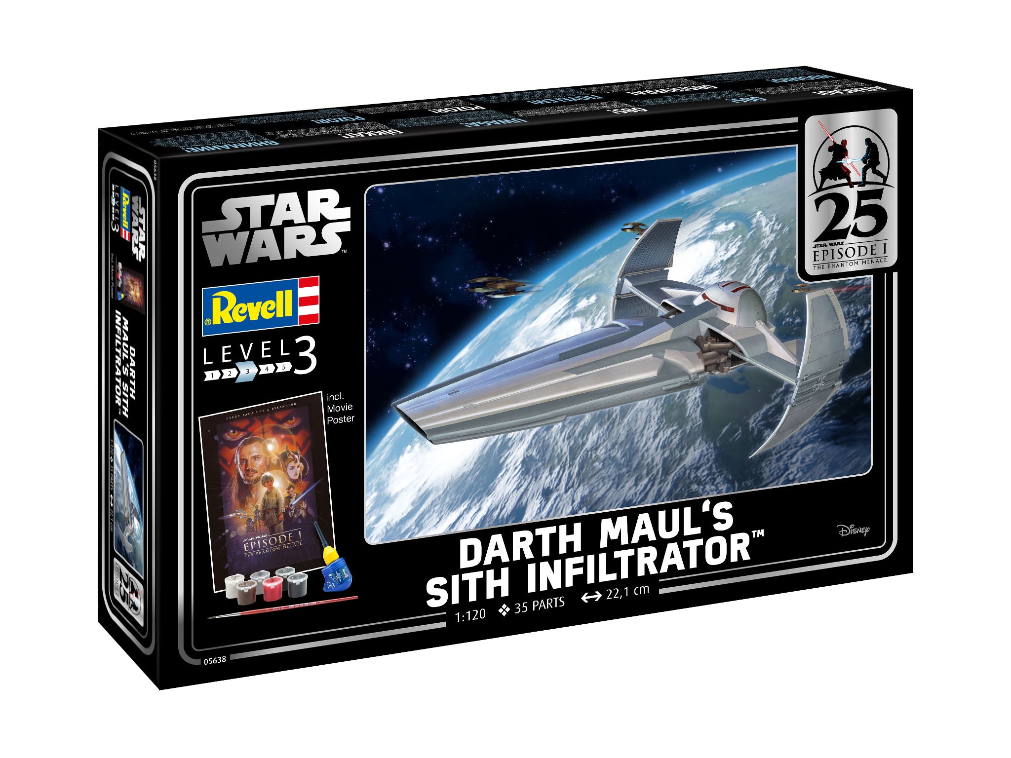 Sci Fi Spatiu Revell Gift Set Darth Mauls Sith Infiltrator Scara 1:120 Rev05638