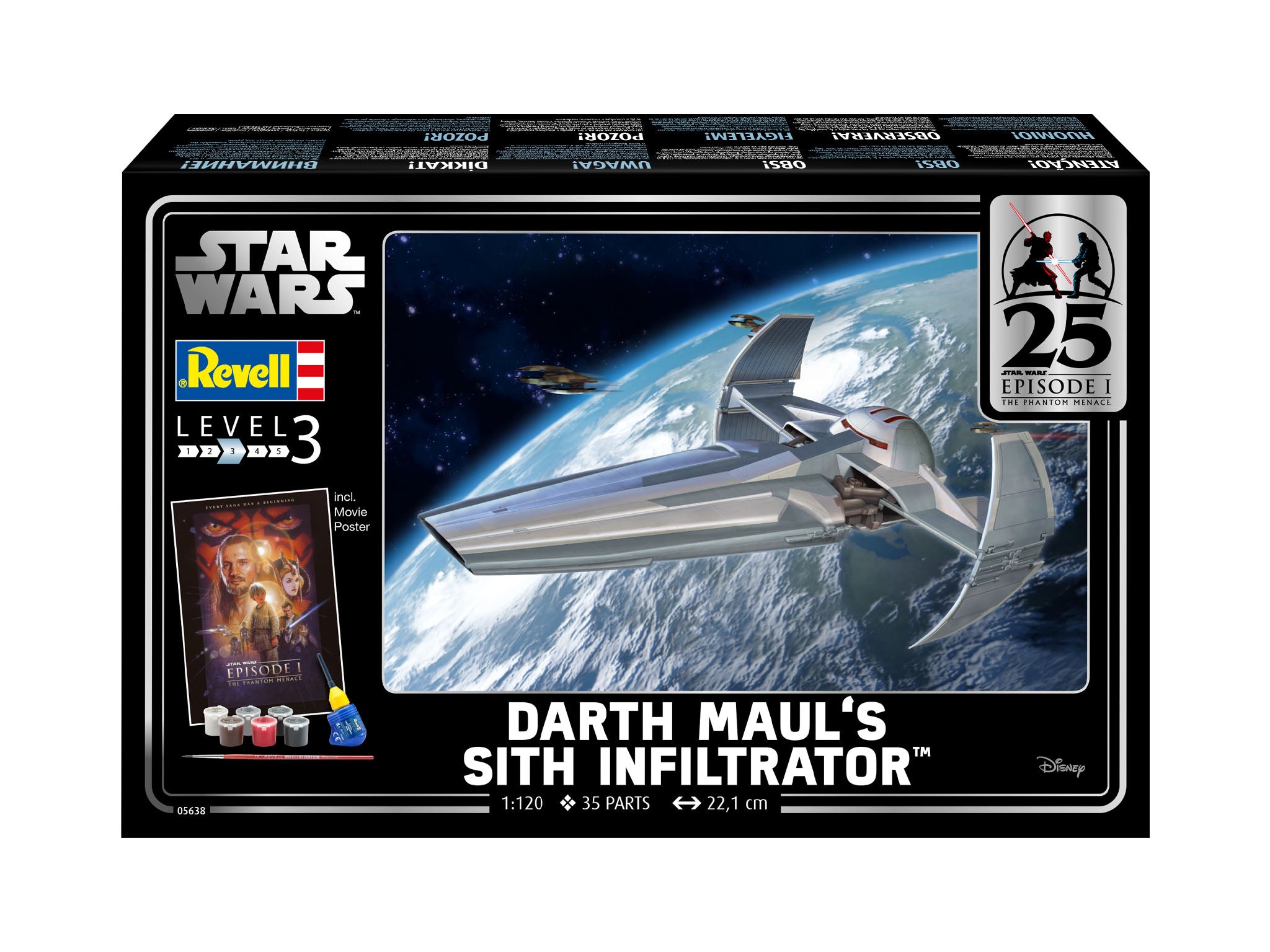 Sci Fi Spatiu Revell Gift Set Darth Mauls Sith Infiltrator Scara 1:120 Rev05638
