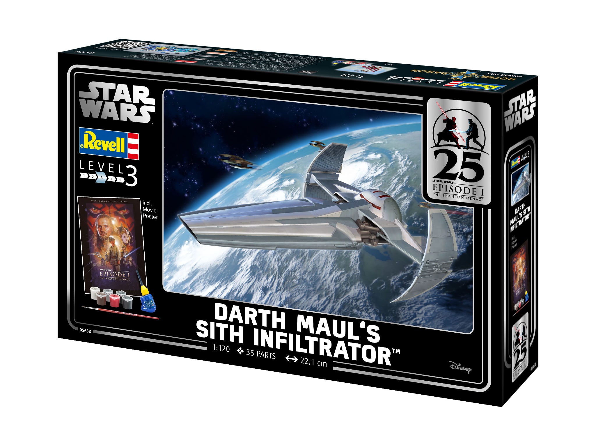 Sci Fi Spatiu Revell Gift Set Darth Mauls Sith Infiltrator Scara 1:120 Rev05638