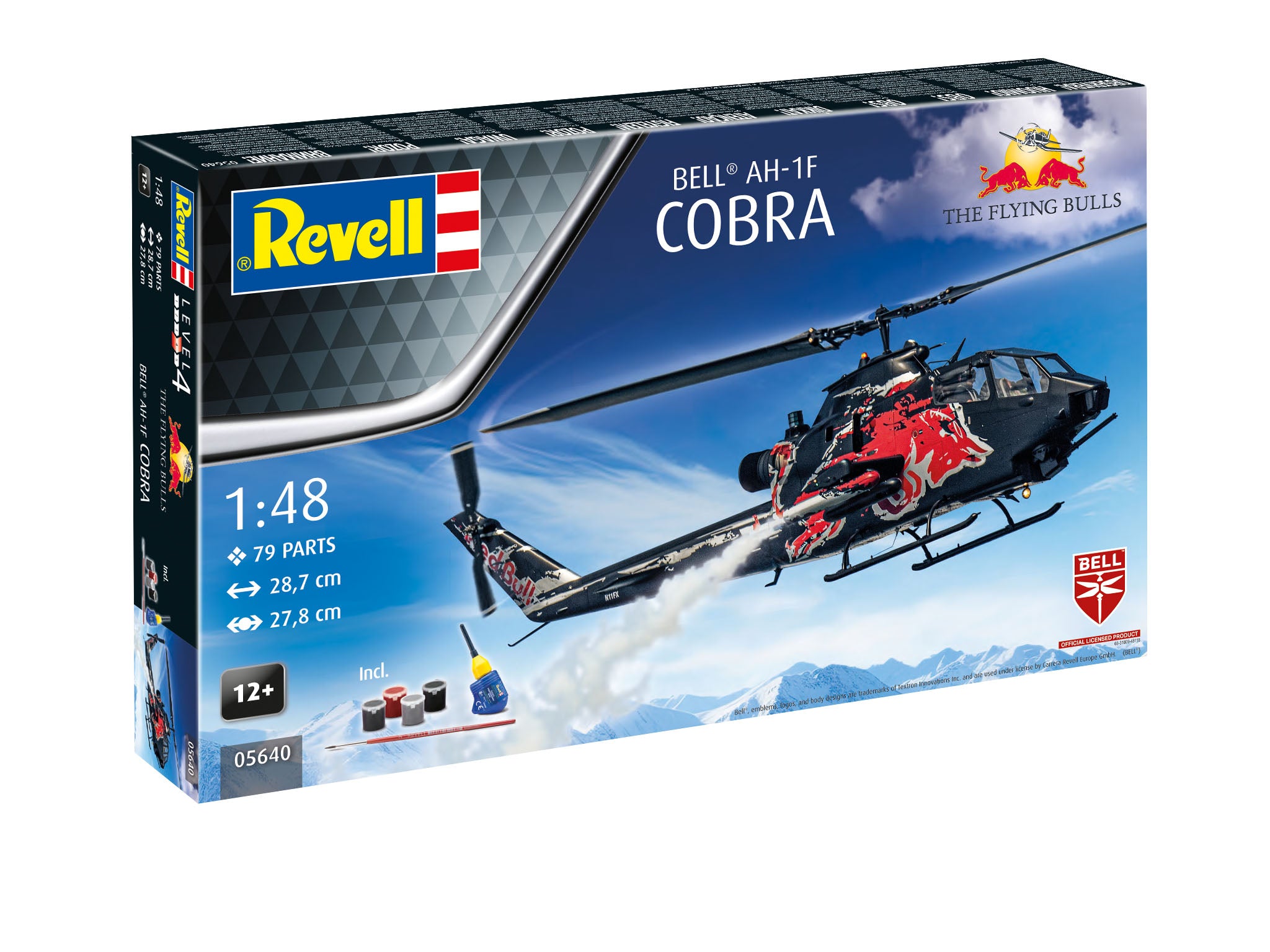 Avion Revell Gift Set Ah-1F Cobra: Flying Bulls 25Th Anniv. Scara 1:48 Rev05640