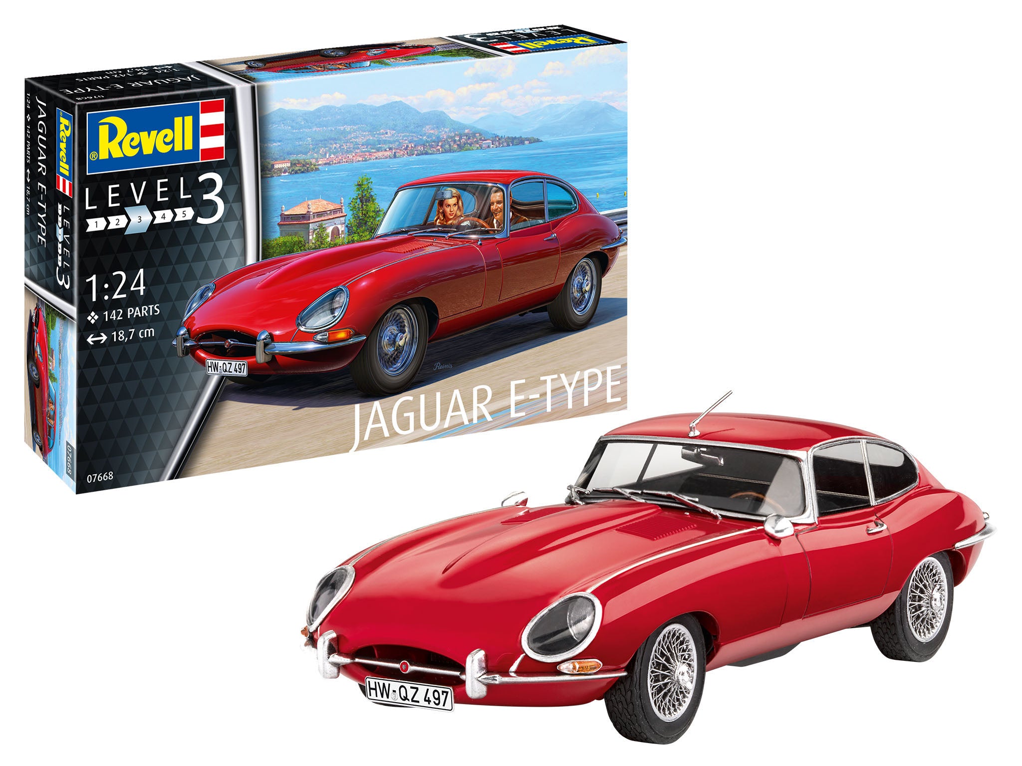 Macheta de asamblat Revell masina Jaguar E-Type (Coupé) 07668