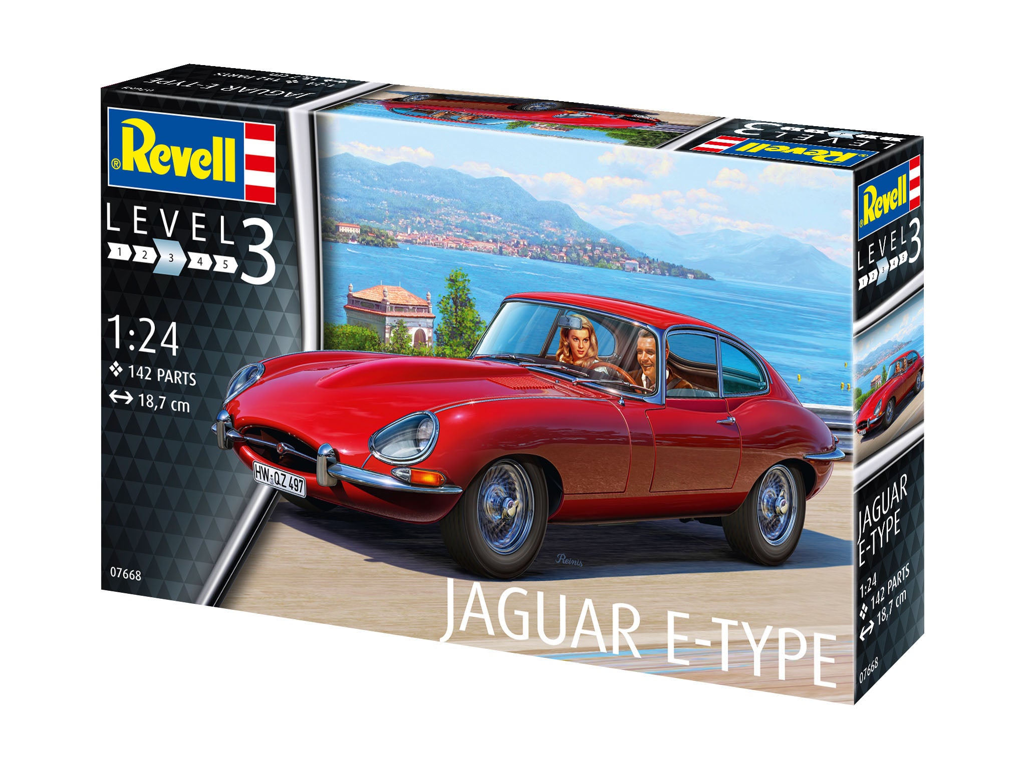 Macheta de asamblat Revell masina Jaguar E-Type (Coupé) 07668