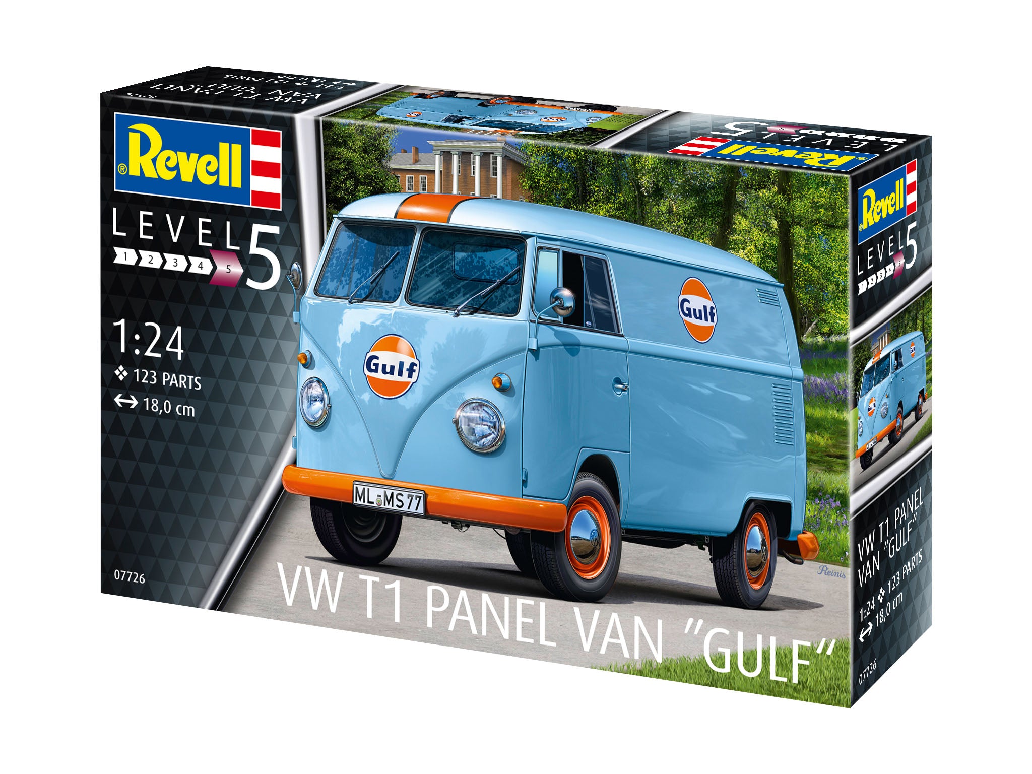 Masinuta Revell, VW T1 Panel Van, Decor Gulf, scara 1/24  07726