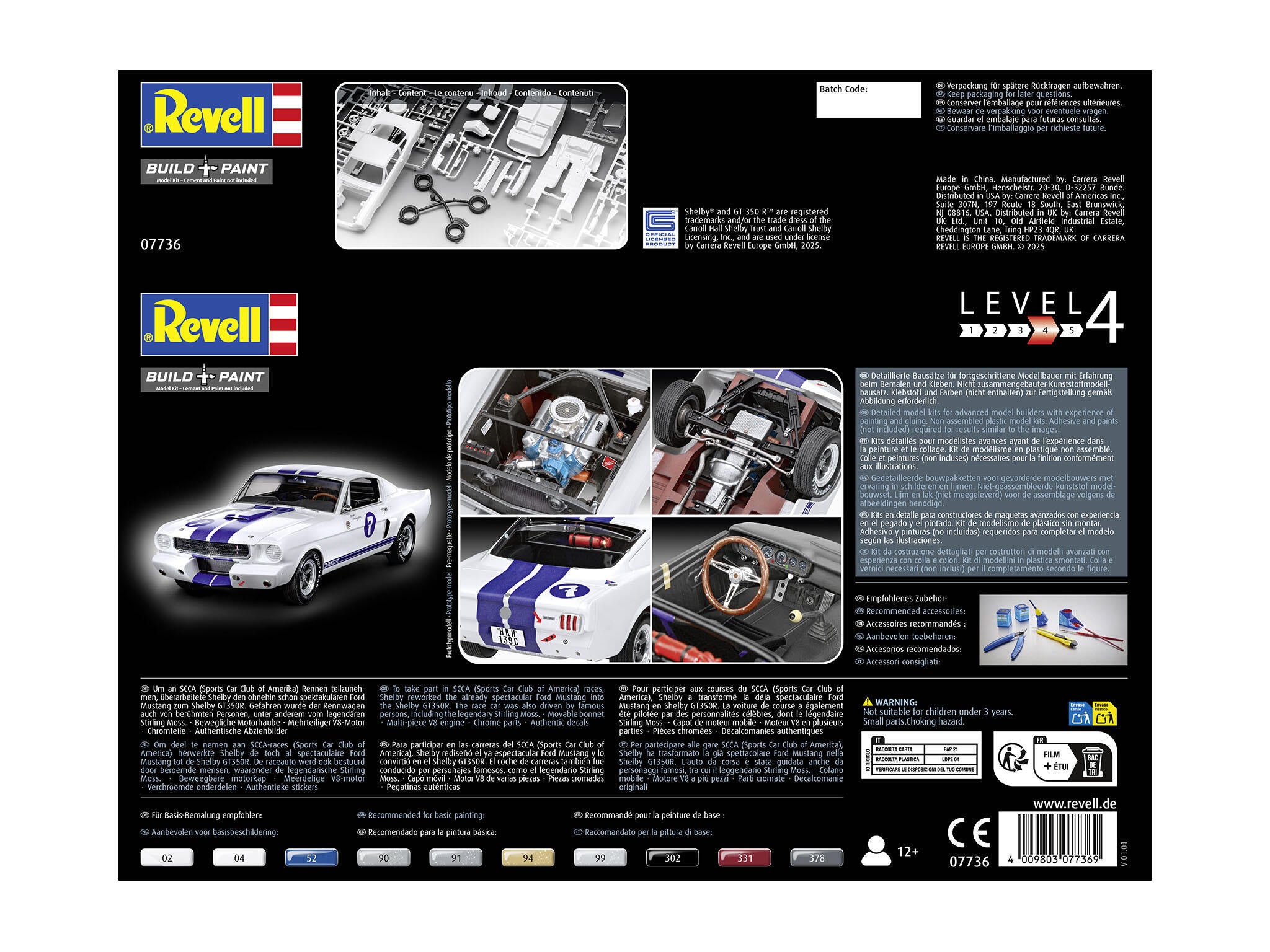 Revell Macheta Masina  66 Shelby Gt 350 R Stirling Moss Rev07736