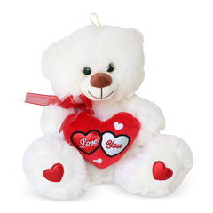 Plus Valentine animalut ursulet cu inima de 25 cm
