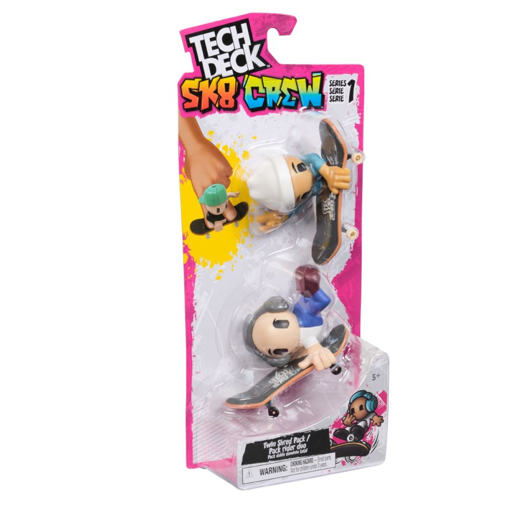 Tech Deck, SK8 Crew, set 2 mini placi de skateboard cu 2 figurine, model 2, SPM6071061-20148775