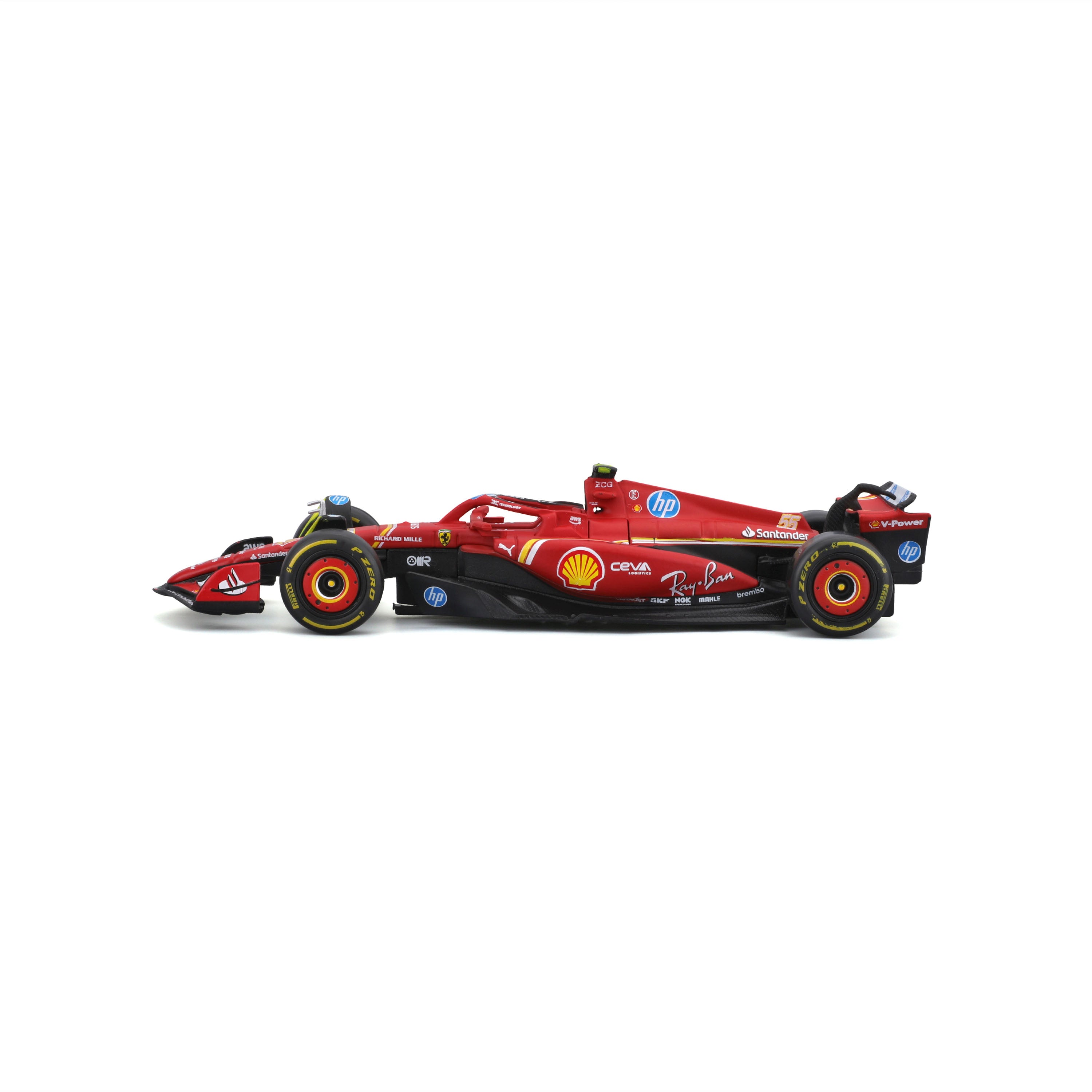 Macheta masinuta Bburago 1/43 Ferrari Formula Racing SF24 Team #55 Carlos Sainz BB36844-55