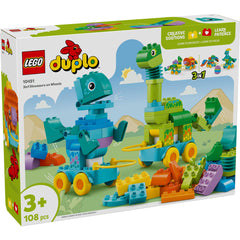 LEGO® DUPLO® - Dinozauri pe roti 3 in 1 10451, 108 piese