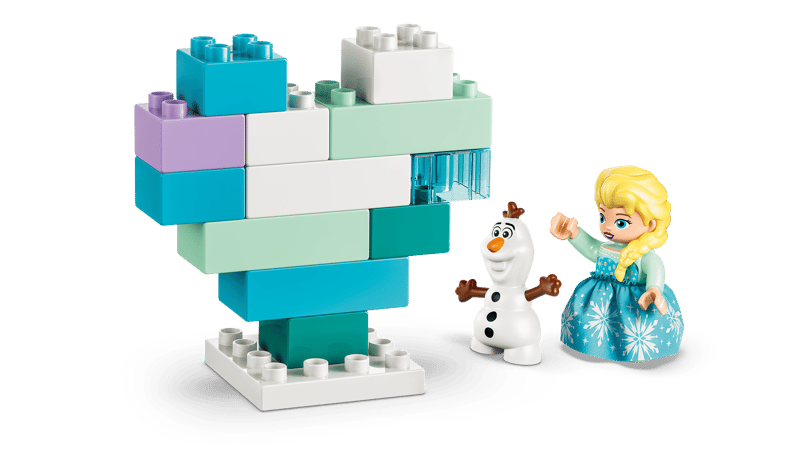 Set de constructie LEGO® DUPLO® | Disney Regatul de gheata Cutie creativa cu Elsa si Olaf din Regatul de gheata 10462, Jucarii pentru Copii de 2+ ani, Jucarii pentru Fete si Baieti, Jocuri Educative