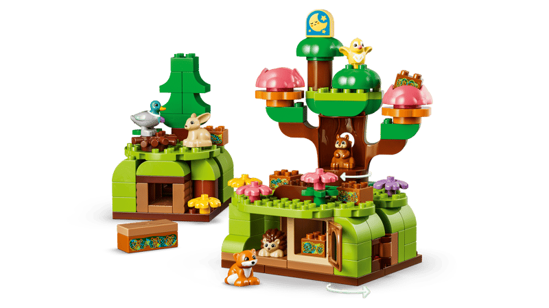 Set de constructie LEGO® DUPLO® Padurea descoperirilor cu animale salbatice 10480, Jucarii pentru Copii de 3+ ani, Jucarii pentru Baieti si Fete, Jocuri Educative
