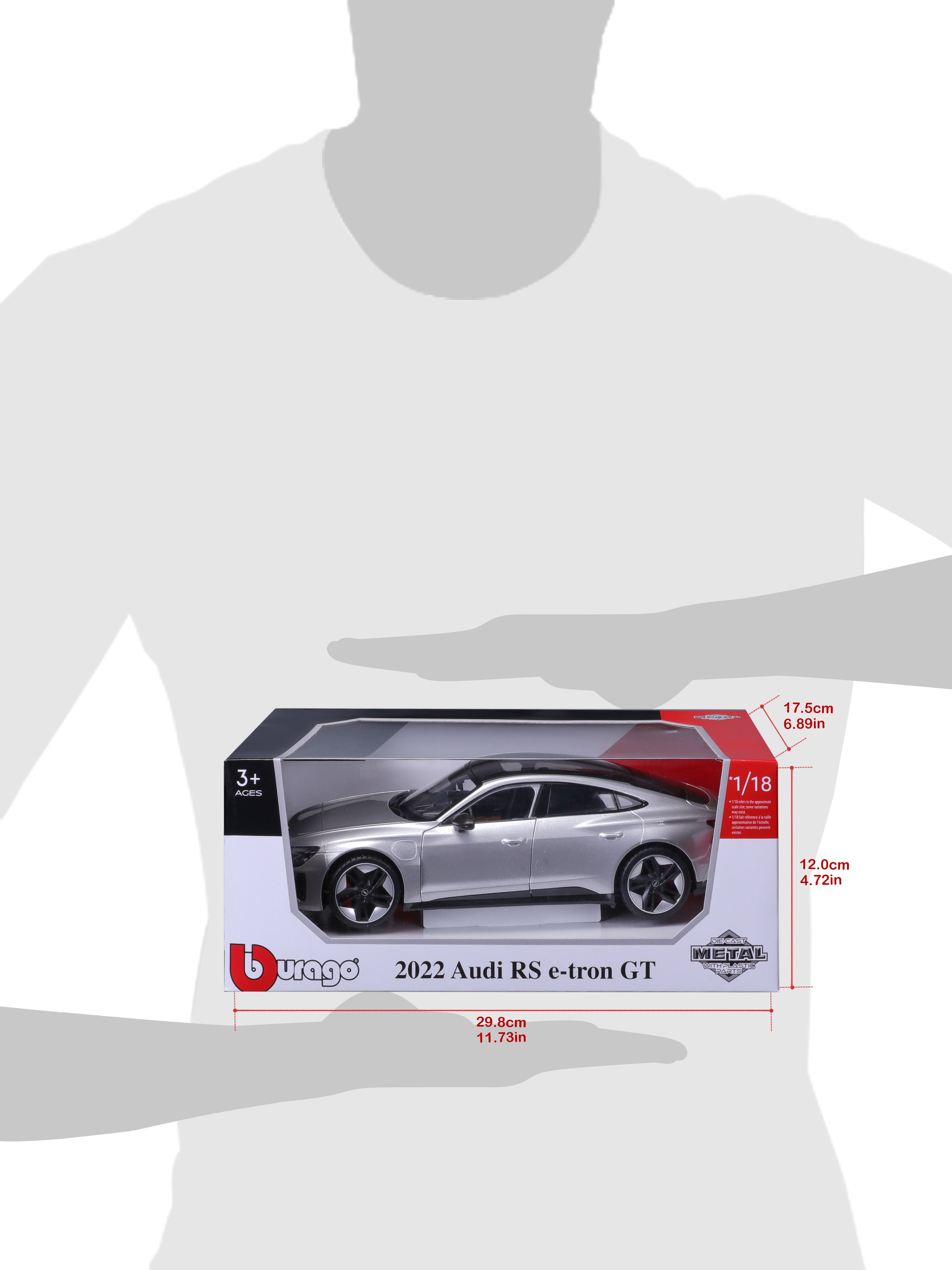 Macheta Bburago 1:18 2022 Audi Rs E-Tron Gt Silver Bb11050Sl