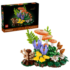 Set de constructie pentru adulti LEGO® Botanicals Ciuperci de padure 11505, Plante Artificiale, Decoratiuni pentru Living, Idee de Cadou pentru Femei si Barbati, 806 piese