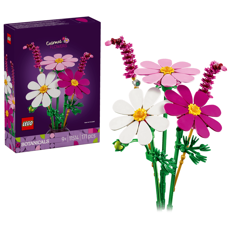 Set de constructie LEGO® Botanicals Fluturasi 11514, Flori Artificiale, Idee de Cadou pentru Fete si Baieti, Jocuri de Constructie Creativa, 171 piese