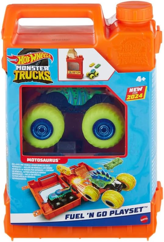 Mattel Hot Wheels Motosaurus – Set de joacă portabil în design de rezervor de combustibil