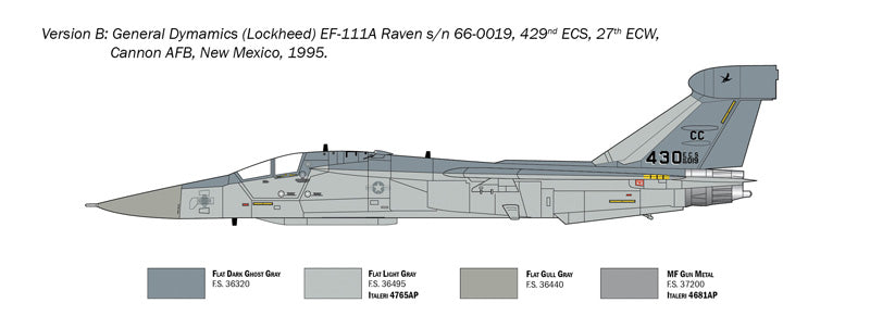 MACHETA  ITALERI AVION EF-111A RAVEN SCARA 1:72 IT1235S