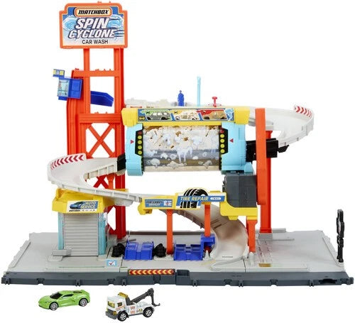 Mattel Spalatorie autocu 2 masini, Mattel Matchbox Myjnia Turbo Cyclone