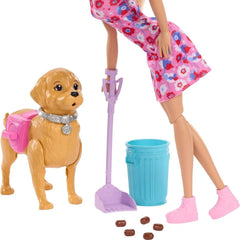 Mattel Papusa cu catelus si accesorii, Barbie Malibu, Family&Friends