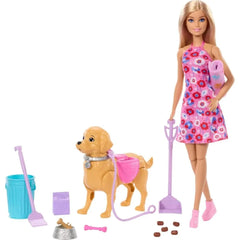 Mattel Papusa cu catelus si accesorii, Barbie Malibu, Family&Friends