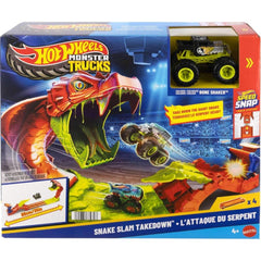 Set de joaca cu masinuta, Hot Wheels, Monster Trucks, Snake Slam Takedown