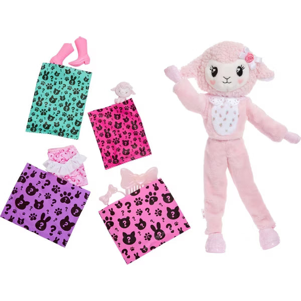 Mattel Barbie Cutie Reveal – Oiță Roz Sweet Ties